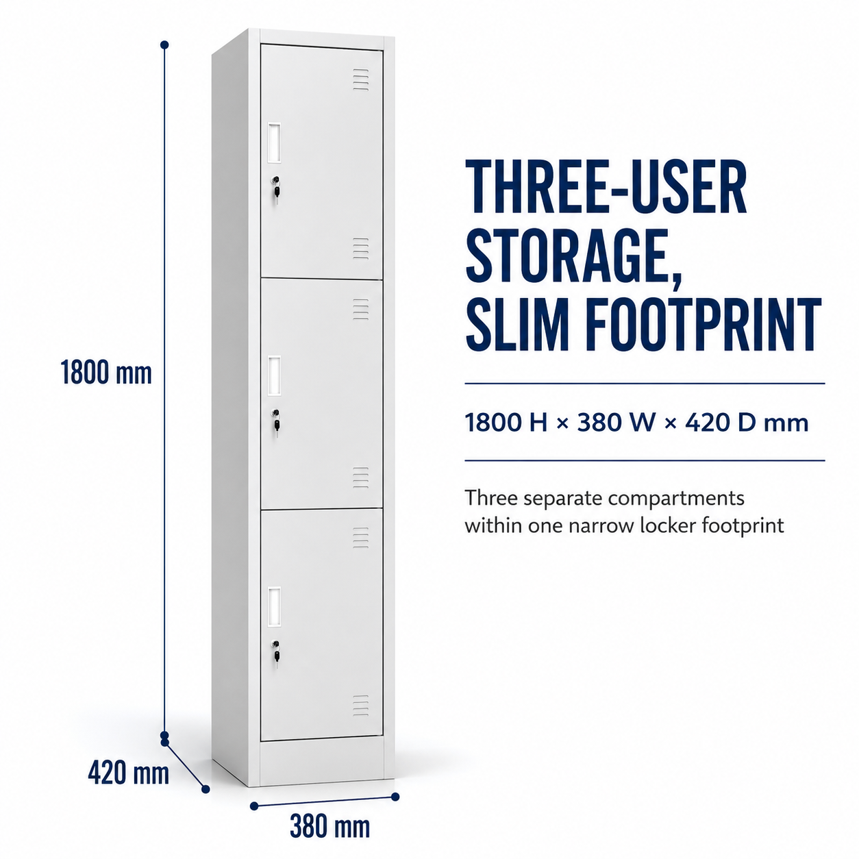 TreeJar 3 door locker Skyland STEL  SSL-3 - view 4